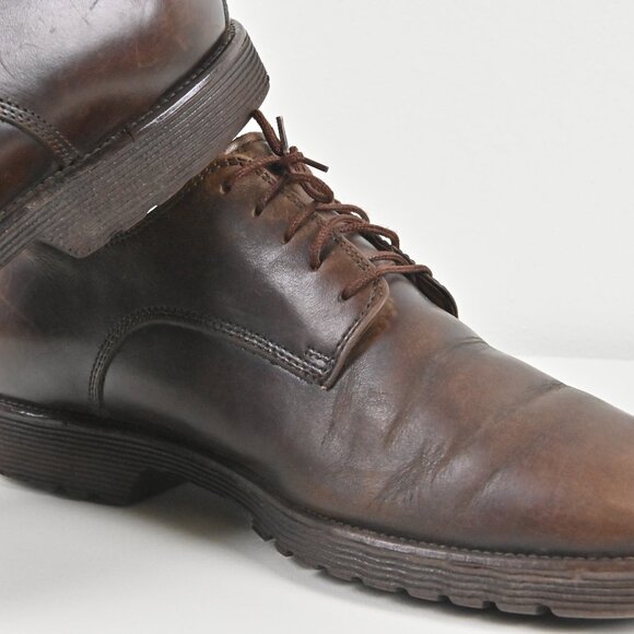 VTG Rockport Genuine Leather Vibram Sole Brown Oxfords US10 UK9.5 Made Portugal - Picture 13 of 16